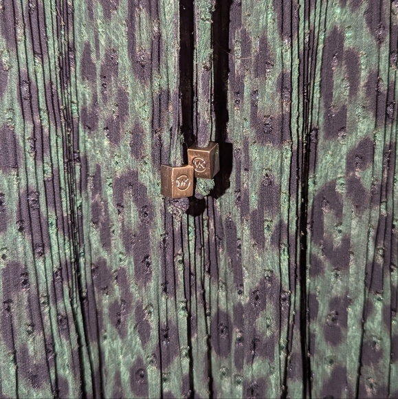 Michael Kors Cold Shoulder Cheetah-Print Georgette Tie-Neck Dress Women's Small - Picture 5 of 8